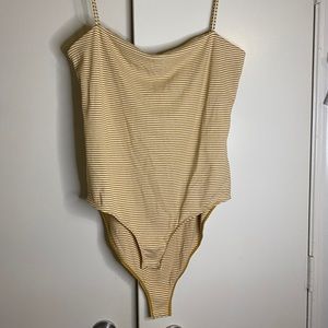 h&m yellow and cream XL bodysuit